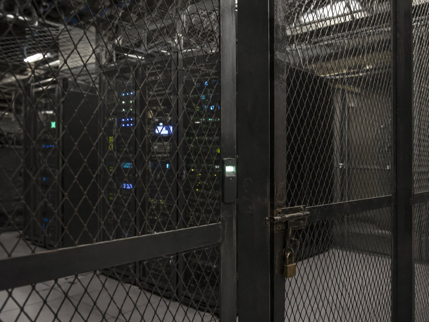 A locked, secure on-prem server cage
